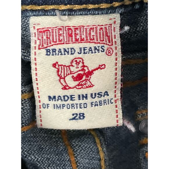 True Religion Women Billy Straight Boot Stud Flap Pocket Dark Wash Jeans 28 x 33 - Picture 6 of 15